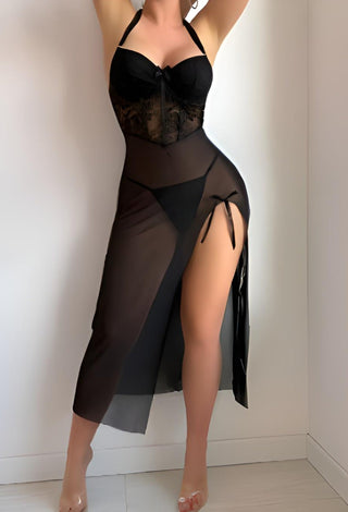 Midnight Elegance Sheer Maxi Babydoll - R386 - Mina Femme