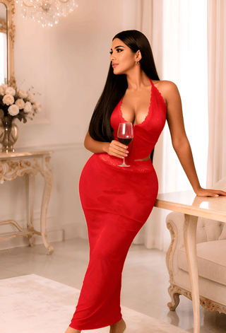 Midnight Lace Two-Piece Maxi Set - R458 - Mina Femme