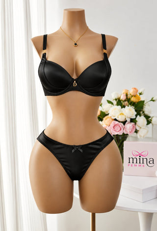 Midnight Luxe Push-Up Bra & Panty Set - Fsn 38018 - Mina Femme