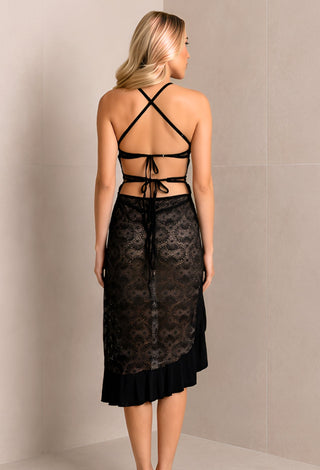 Midnight Muse Black Lace Lingerie Dress | Lace & Buttery-Soft Fabric - R486 - Mina Femme