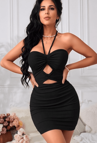 Midnight Muse Cut-Out Mini Dress – Butter Fabric - Joly 2122| Mina Femme - Mina Femme