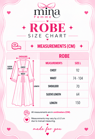 Midnight Romance Satin Lace Robe - W668 - Mina Femme