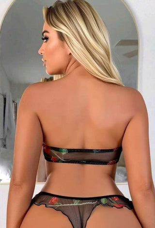 Midnight Rose Mesh Lingerie Set - EVE 7078 - Mina Femme