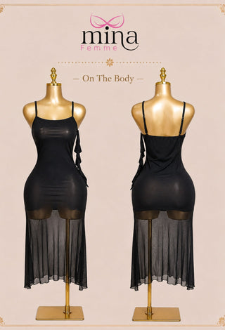 Midnight Ruffle Sheer Maxi Dress - JOLY 2321 - Mina Femme