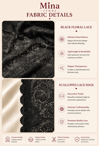 Noir Lace Seduction Babydoll - R423 - Mina Femme
