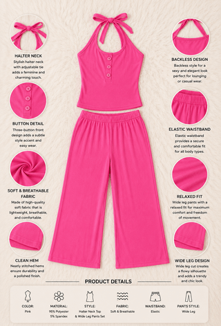 Pink Egyptian Cotton Pajama Set - Femme 4044 - Mina Femme