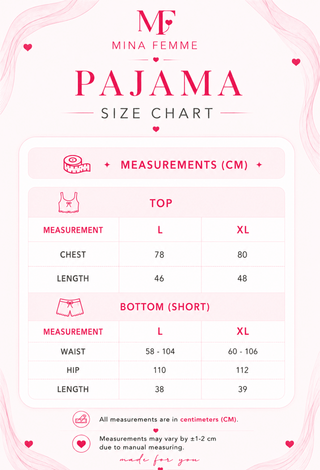 Pink Striped Satin Pajama Set Sweet Collection - W602 - Mina Femme