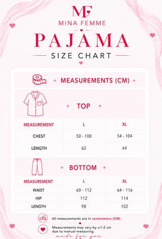 Polka Dot Pants & Black Top Satin Pajama - W123 - Mina Femme
