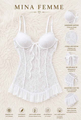 Pure Romance Lace Babydoll - R521 - Mina Femme