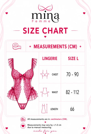 Red Lace & Tulle Lingerie Bodysuit – Sexy One Piece - R340 | Mina Femme - Mina Femme
