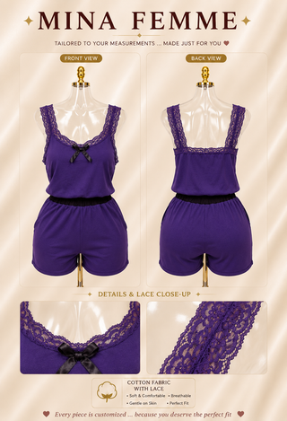 Egyptian Cotton Pajama Set for Women - Femme 4051