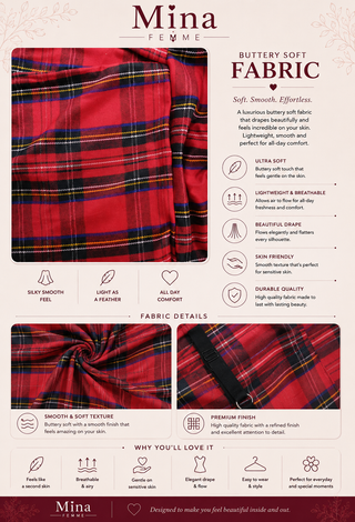 Scarlet Rebel Plaid Lounge Set - JOLY 2379