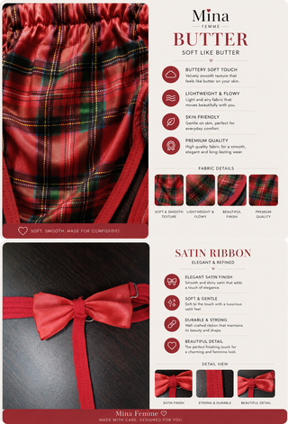 Scarlet Fantasy Plaid Harness Teddy - R533