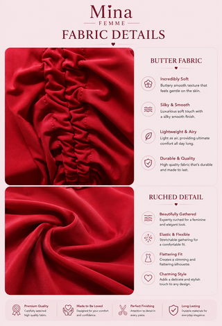 White Butter Fabric Ruched Midi Dress with Side Slit - Joly 2251