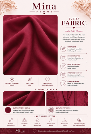 Luxury Burgundy Butter Evening Home Dress - JOLY 2356