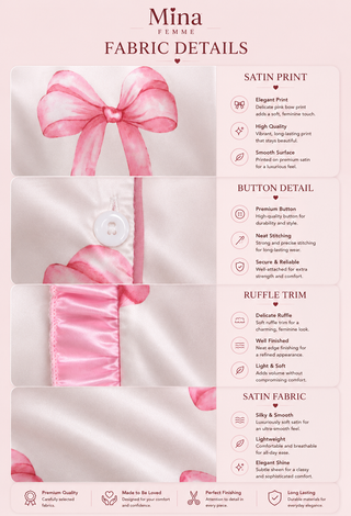 Pink Bow Satin Sleep Shirt - W532