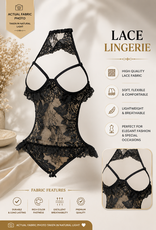 Midnight Desire Lace Teddy - R391
