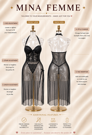 Midnight Elegance Sheer Maxi Babydoll - R386