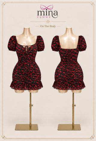 Romantic Floral Butter Fabric Mini Dress - Joly 2025 - Mina Femme