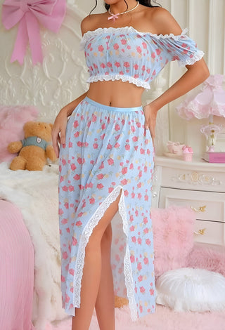 Rosalie Bloom Floral Lounge Set - EVE 7079 - Mina Femme
