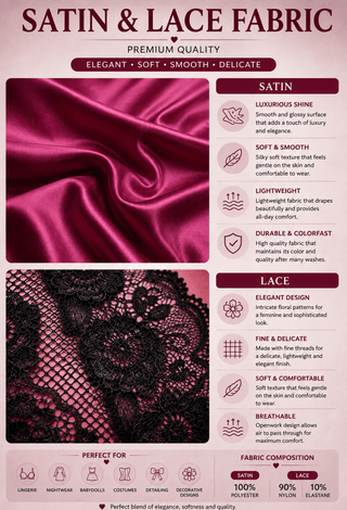 Royal Noir Satin & Lace Lingerie Set – Wireless Unpadded 3 Piece Set - W656 - Mina Femme