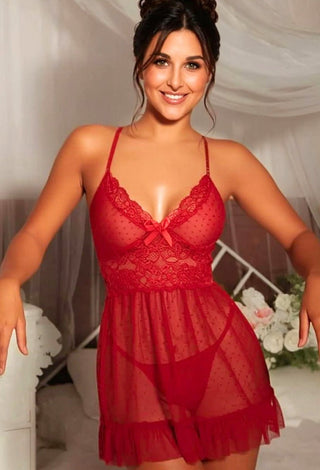 Ruby Blossom Babydoll Set - R438 - Mina Femme
