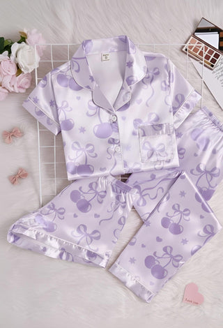 Satin Dream Trio Women’s 3 Piece Satin Pajama Set - W604 | Mina Femme - Mina Femme