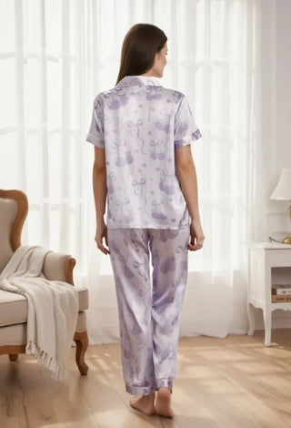 Satin Dream Trio Women’s 3 Piece Satin Pajama Set - W604 | Mina Femme - Mina Femme