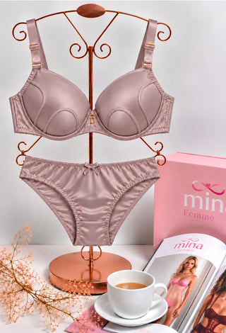 Satin Luxe Push-Up Bra & Panty Set - Fsn 38015 - Mina Femme