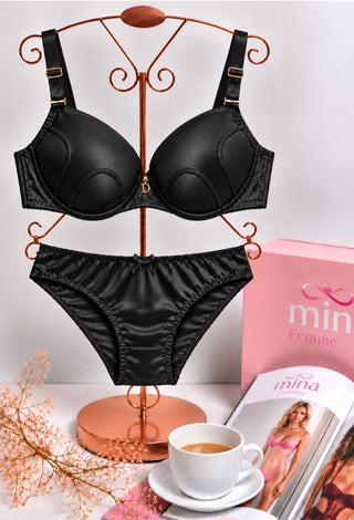 Satin Luxe Push-Up Bra & Panty Set - Fsn 38015 - Mina Femme