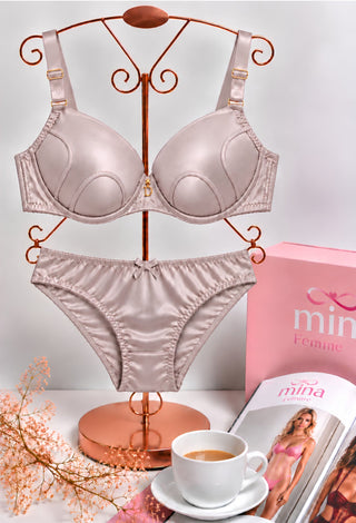 Satin Luxe Push-Up Bra & Panty Set - Fsn 38015 - Mina Femme