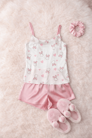 Satin short Pajama Set - W637 - Mina Femme