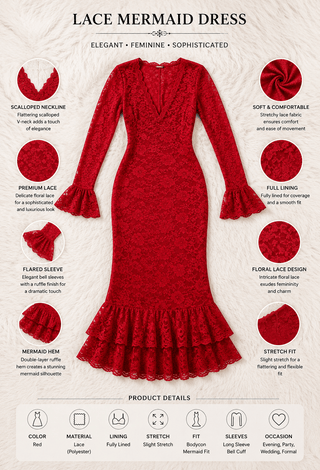 Scarlet Elegance Lace Maxi Nightdress - R527 - Mina Femme