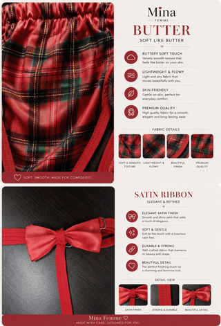 Scarlet Fantasy Plaid Harness Teddy - R533 - Mina Femme