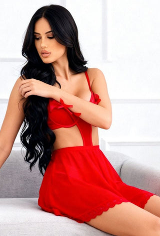 Scarlet Tulle Babydoll Dress - R528 - Mina Femme