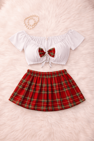 School Girl Plaid Lingerie Costume Set - JOLY 2316 - Mina Femme