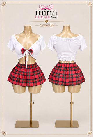 School Girl Plaid Lingerie Costume Set - JOLY 2316 - Mina Femme