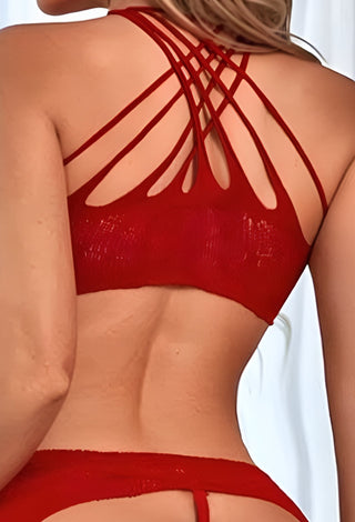 Seamless Mesh Stocking Red Fishnet Lingerie Bodysuit - Sklv 81052 - Mina Femme