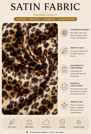 Sexy leopard print Satin lingerie-W472 - Mina Femme