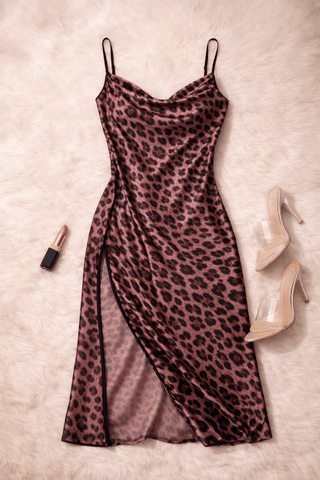 Sexy Leopard Print Satin Wild Tiger style - W378 | Mina Femme - Mina Femme