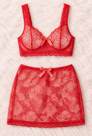 Sexy Red Lace Lingerie Set - R510 - Mina Femme