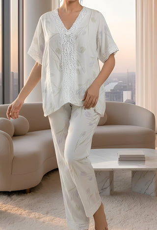 Soft & Breathable 2-Piece Linen Pajama Set - Perfect 7507 - Mina Femme