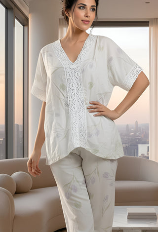 Soft & Breathable 2-Piece Linen Pajama Set - Perfect 7507 - Mina Femme