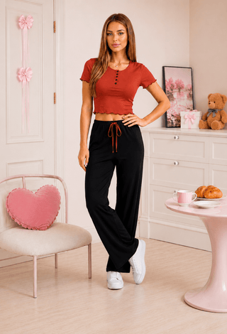 Soft Casual Egyptian Cotton Pajama Set - Femme 4073 - Mina Femme