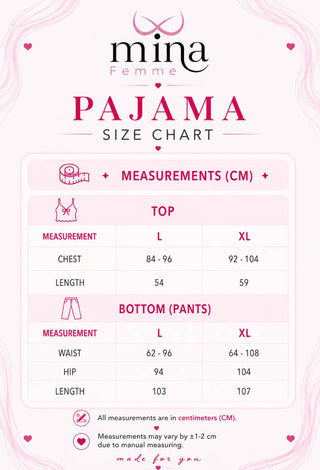 Soft Ease Egyptian Cotton Pajama Set – Women’s Cami & Wide Leg Pants - Femme 4087 - Mina Femme