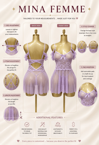 Soft Sheer Elegant Tulle Lingerie - R330 - Mina Femme