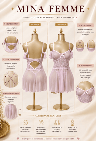 Soft Sheer Elegant Tulle Lingerie - R330 - Mina Femme