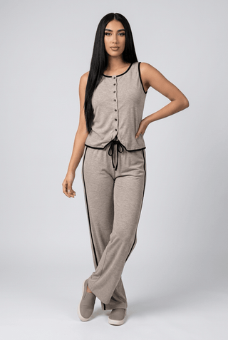 Soft Sleeveless Egyptian Cotton Pajama Set - Femme 4048 - Mina Femme