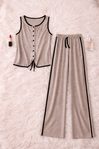 Soft Sleeveless Egyptian Cotton Pajama Set - Femme 4048 - Mina Femme