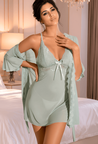 Soft Whisper Lace Robe Set – Feminine Elegance Collection - R152 - Mina Femme